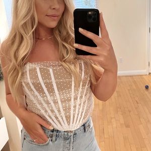 WHITE STATEMENT CORSET TOP/ SIZE M/ WORN ONCE